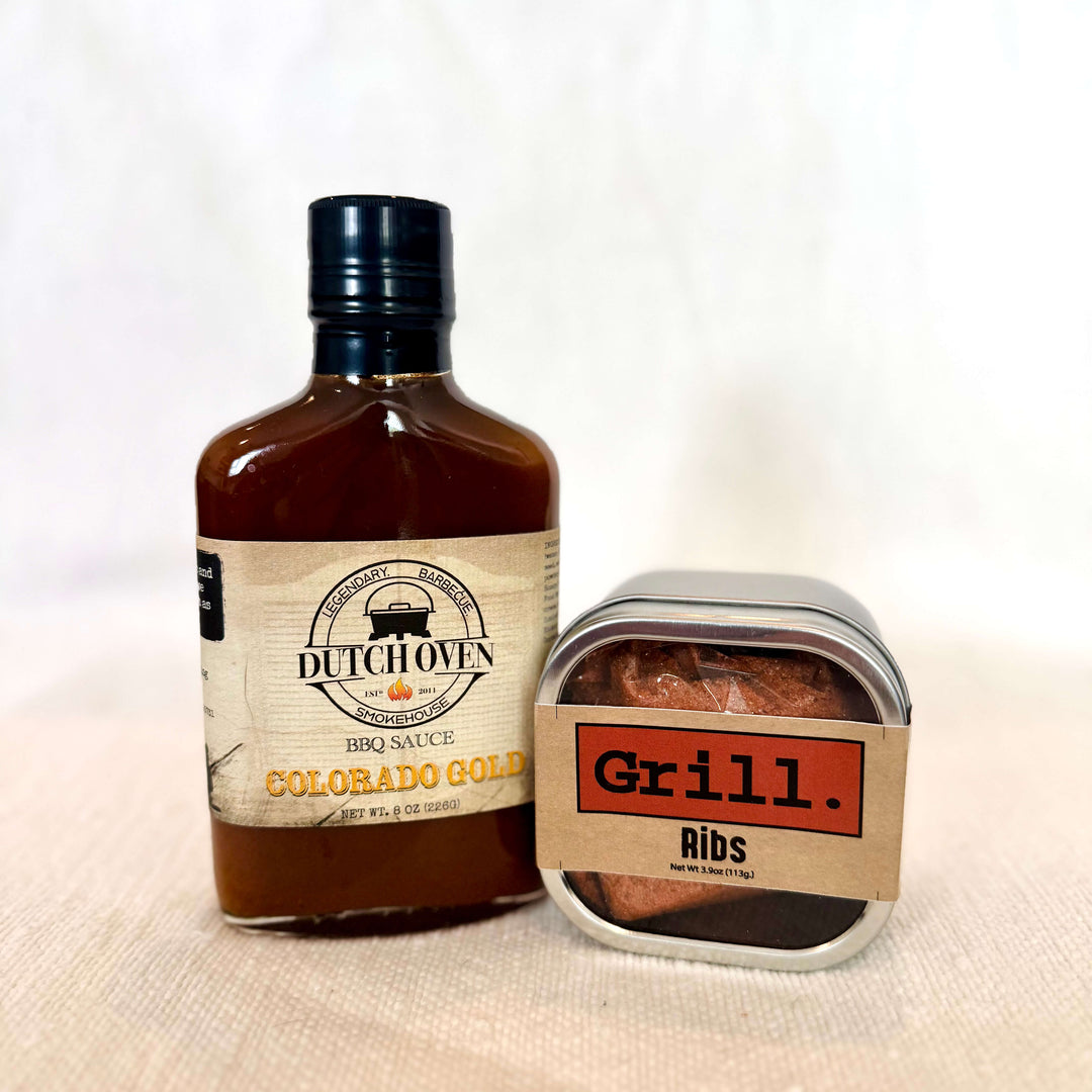 Fire up the grill with our Mile High BBQ Gift Set — a simple but flavor-packed pairing perfect for BBQ lovers, grill masters, and anyone who appreciates bold Colorado-made flavor. This gift set features locally crafted Colorado BBQ sauce paired with a savory rib spice rub to take cookouts, smoked meats, and backyard grilling to the next level.